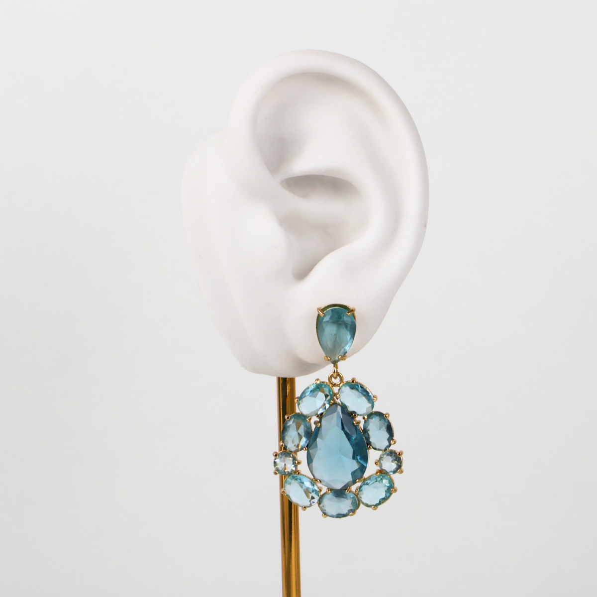 Brinco Azul Turquesa - Semijoia