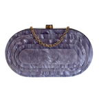 Bolsa de Festa Clutch Acrílico Oval Lilás Lavanda - ReUse