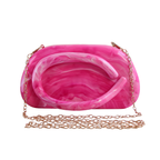 Bolsa de Festa Clutch Acrílico Mesclado Rosa