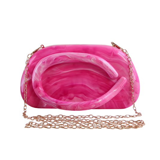 Bolsa de Festa Clutch Acrílico Mesclado Rosa