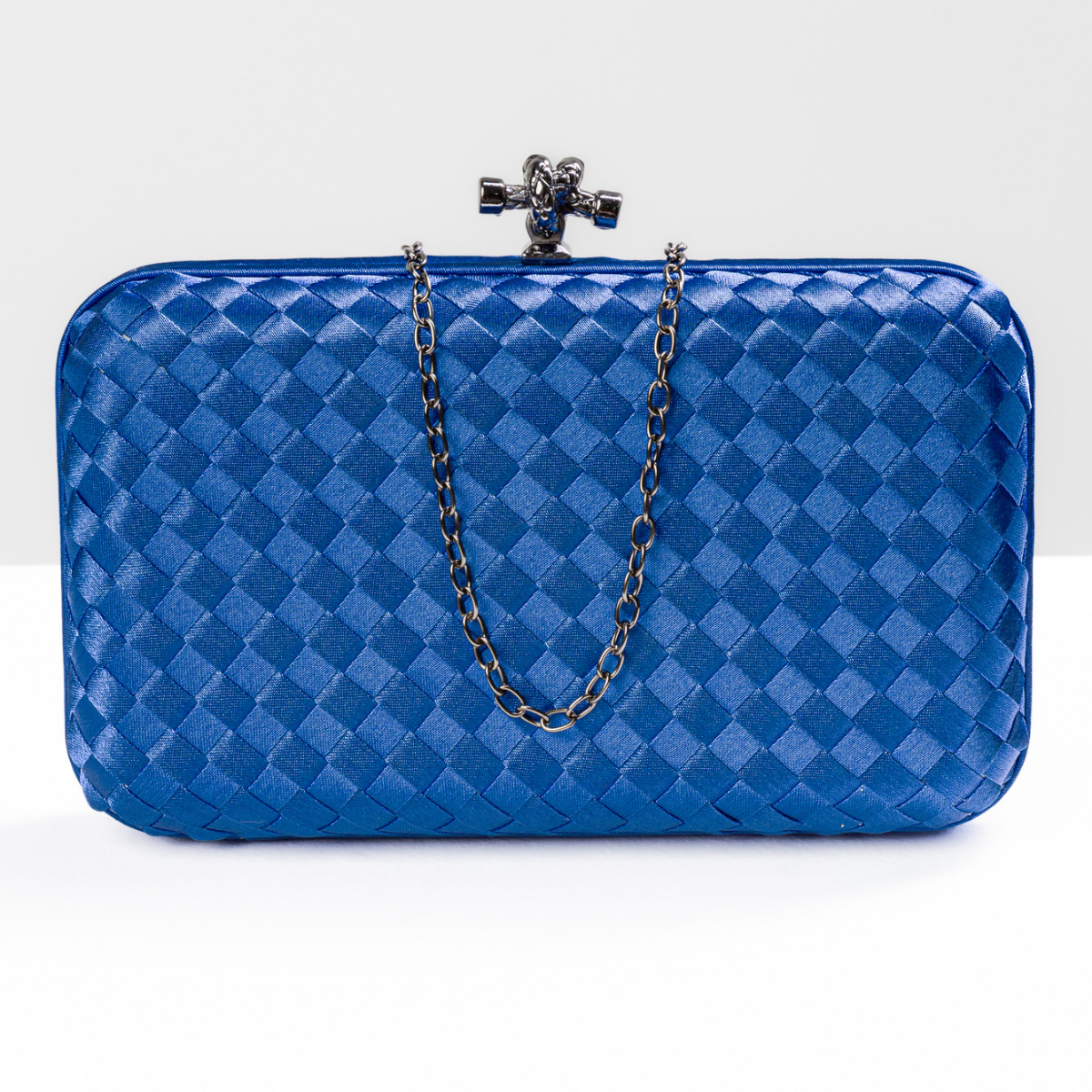 Bolsa Clutch Festa Tressê Cetim Inspired Média Azul