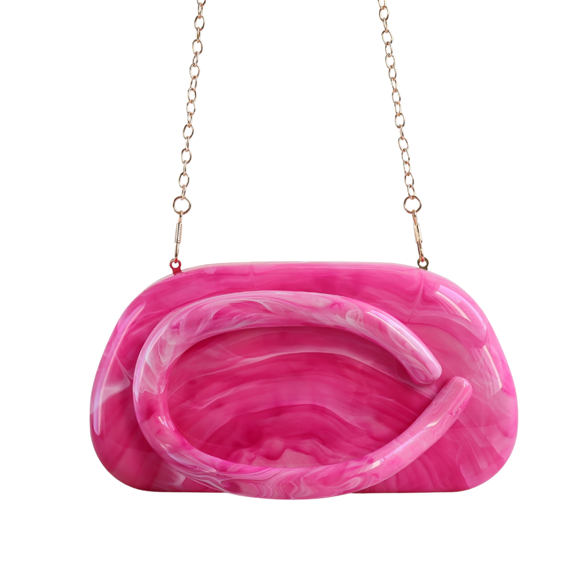 Bolsa de Festa Clutch Acrílico Mesclado Rosa