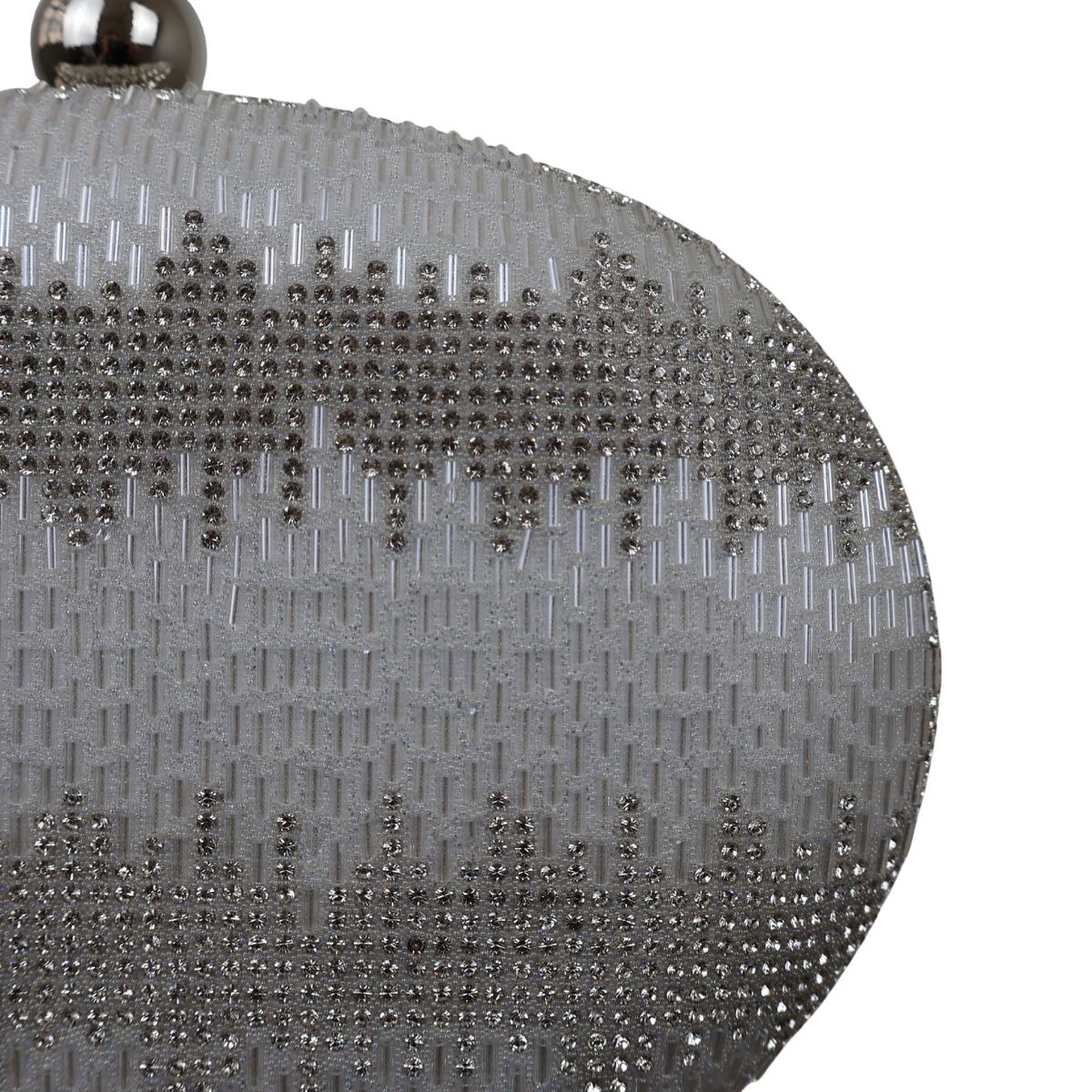 Bolsa Festa Clutch Oval Vidrilhos Prata