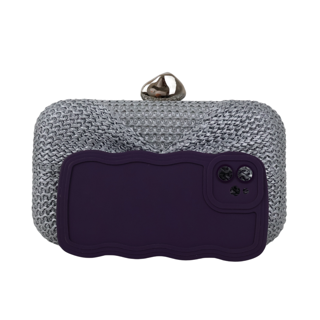 Bolsa Clutch Festa Palha Prata