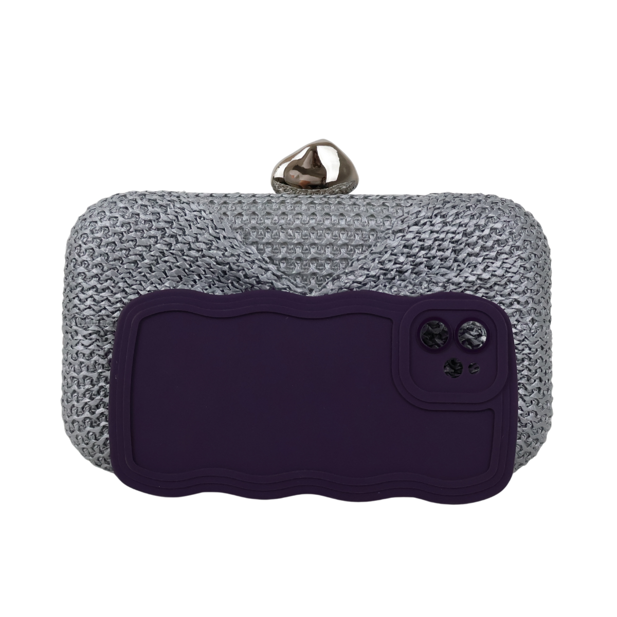 Bolsa Clutch Festa Palha Prata