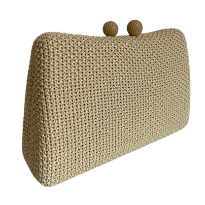 Bolsa de Festa Clutch Palha Bege