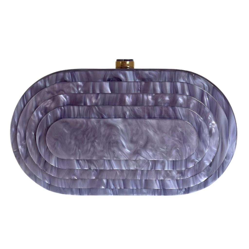 Bolsa de Festa Clutch Acrílico Oval Lilás Lavanda - ReUse
