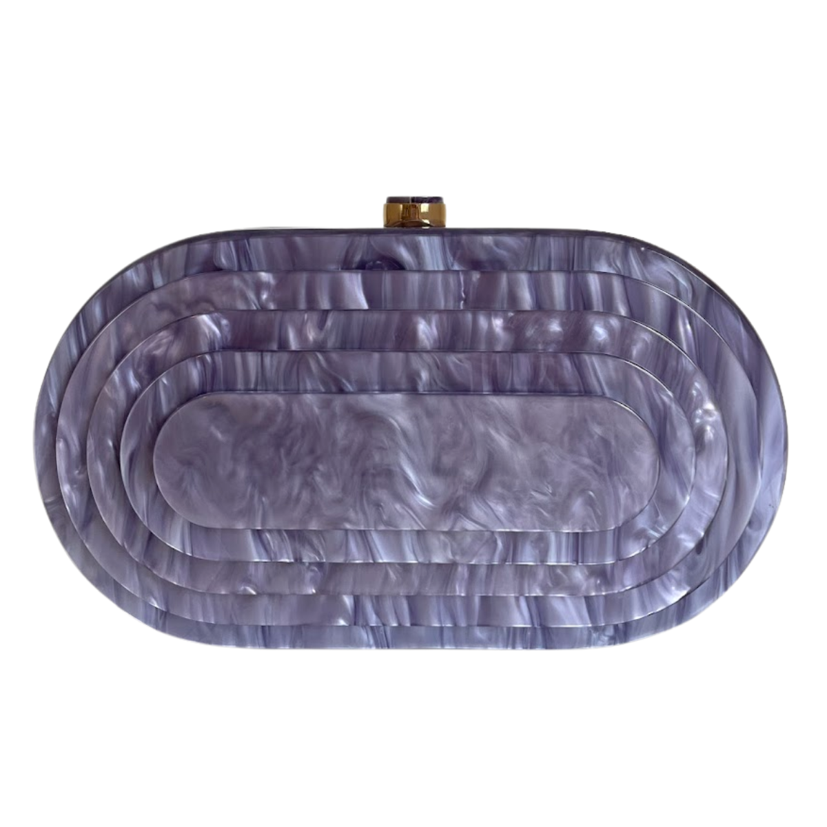 Bolsa de Festa Clutch Acrílico Oval Lilás Lavanda - ReUse