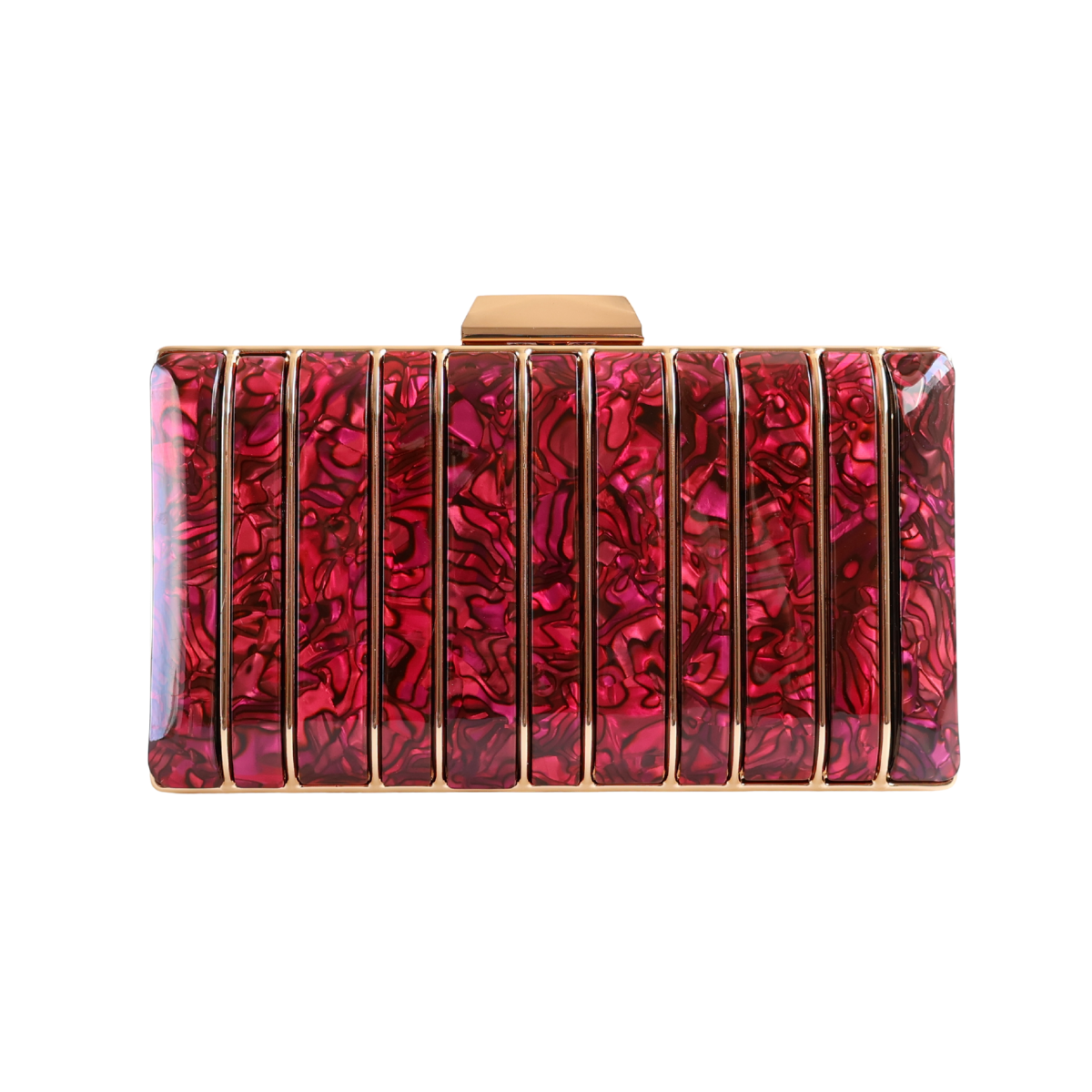 Bolsa de Festa Clutch Acrílico e Metal Marsala - ReUse