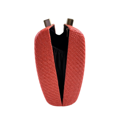 Bolsa de Festa Clutch Palha Laranja