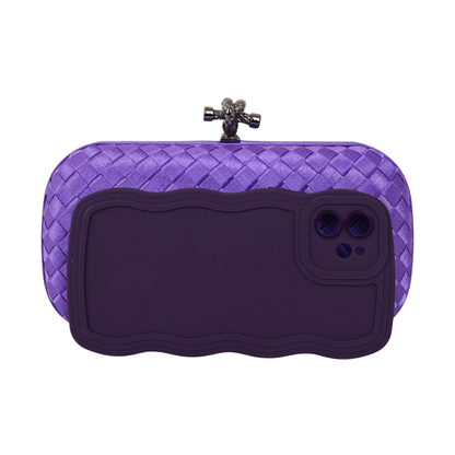 Clutch Tressê Cetim Inspired Pequena Violeta