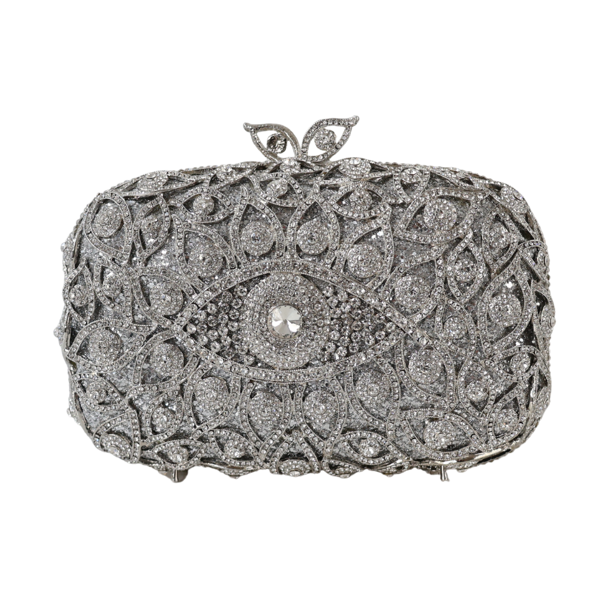 Bolsa Festa Clutch Pedraria Strass Prata