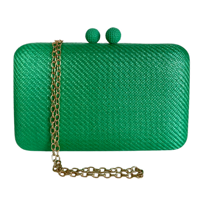 Bolsa de Festa Clutch Palha Verde