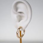 Brinco Dourado Zircônias - Semijoia
