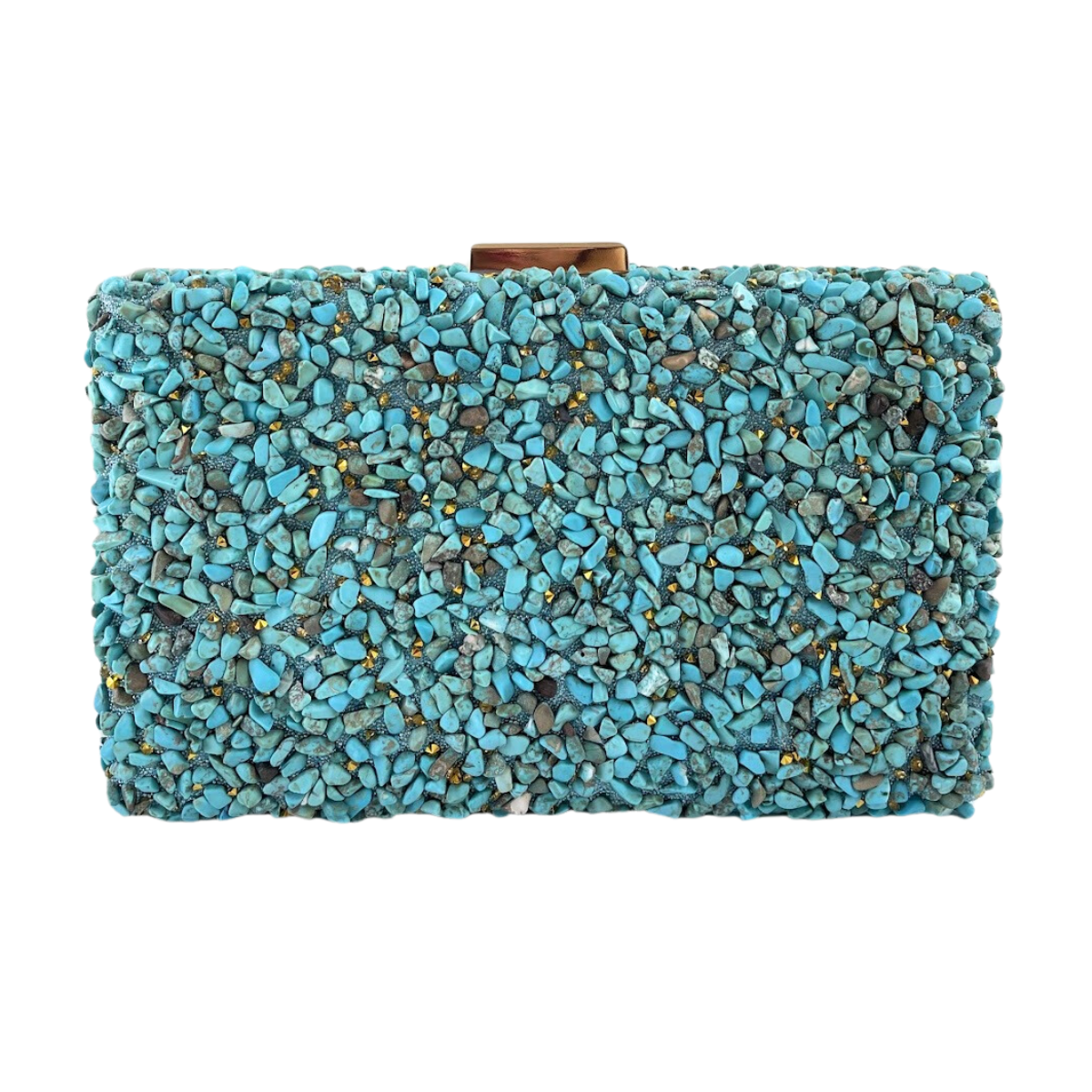 Bolsa de Festa Clutch Pedraria Azul Turquesa