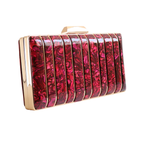 Bolsa de Festa Clutch Acrílico e Metal Marsala - ReUse