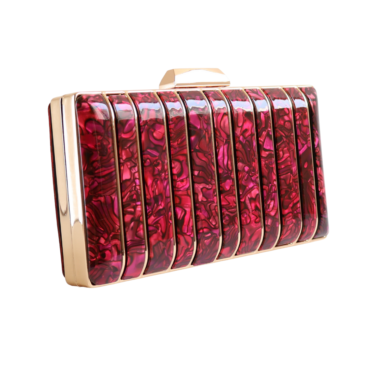 Bolsa de Festa Clutch Acrílico e Metal Marsala - ReUse