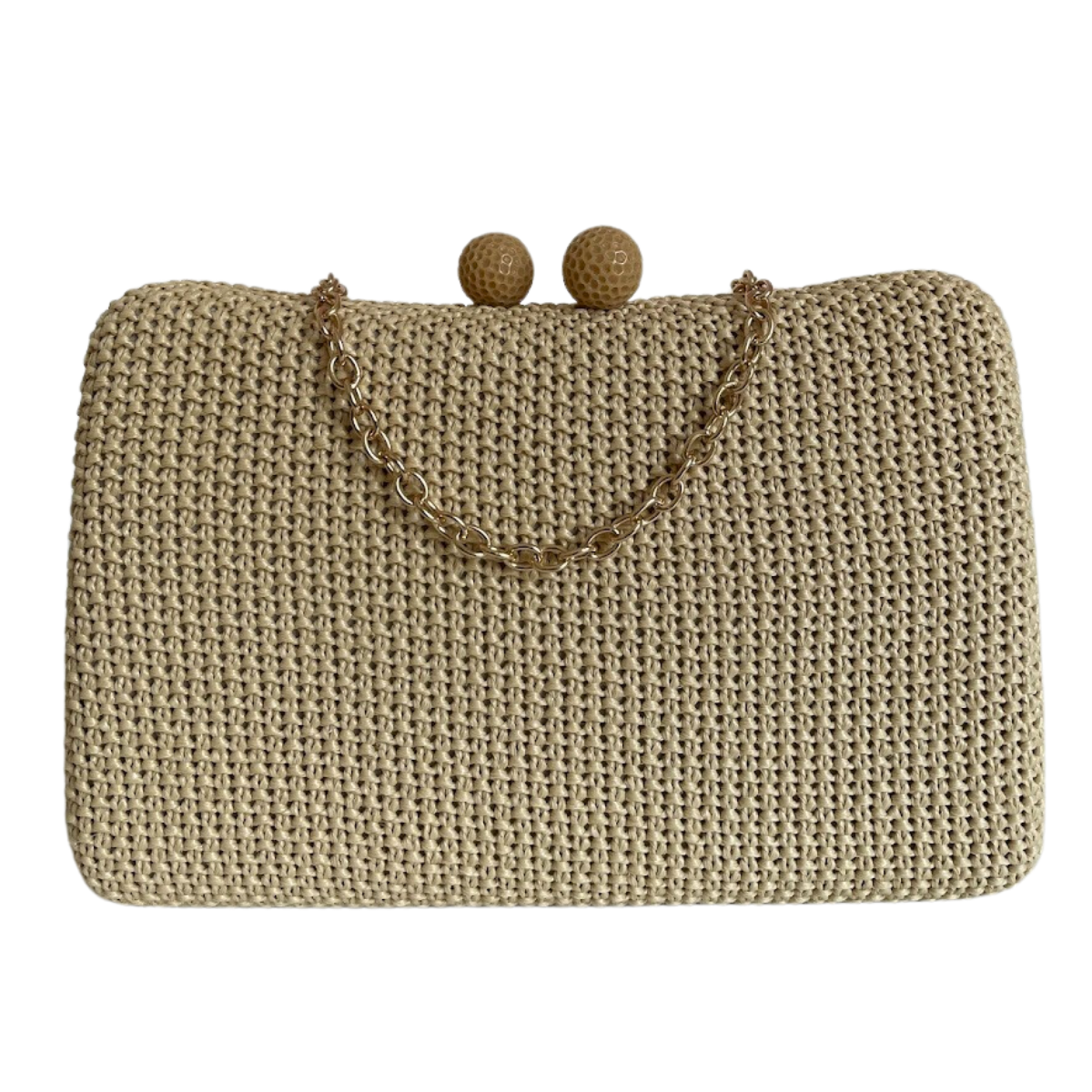 Bolsa de Festa Clutch Palha Bege