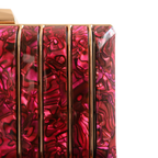 Bolsa de Festa Clutch Acrílico e Metal Marsala - ReUse