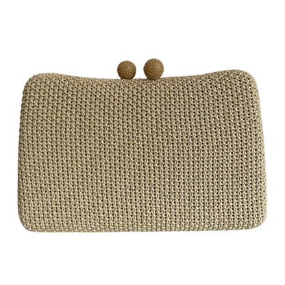 Bolsa de Festa Clutch Palha Bege