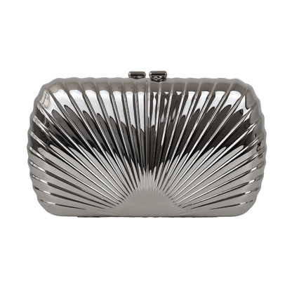 Bolsa de Festa Clutch Prateada Metalizada