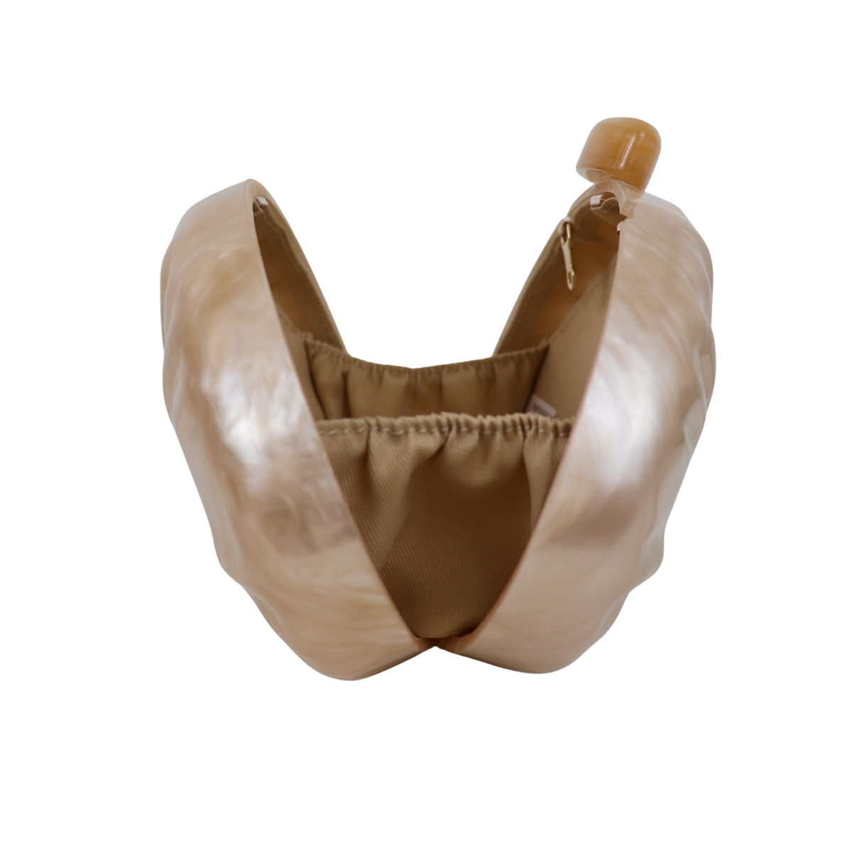 Bolsa Clutch Festa Acrílico Oval Bege