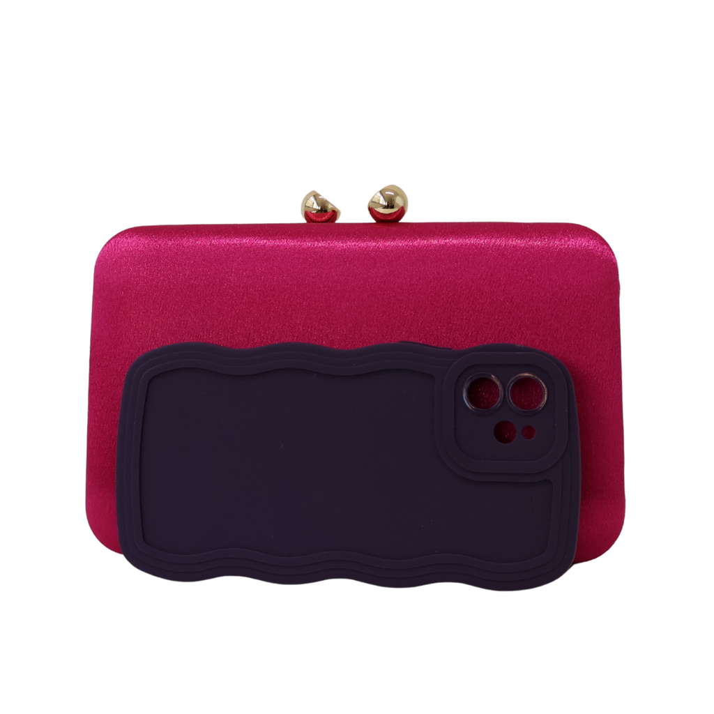 Bolsa Clutch Festa Cetim Rosa Pink