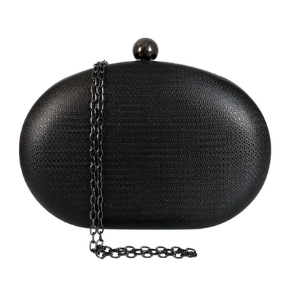 Bolsa de Festa Clutch Oval Preta