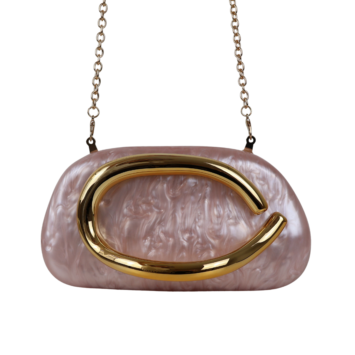 Bolsa de Festa Clutch Acrílico Perolada Rosa