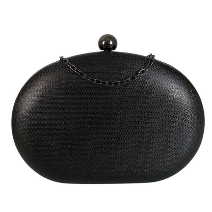 Bolsa de Festa Clutch Oval Preta