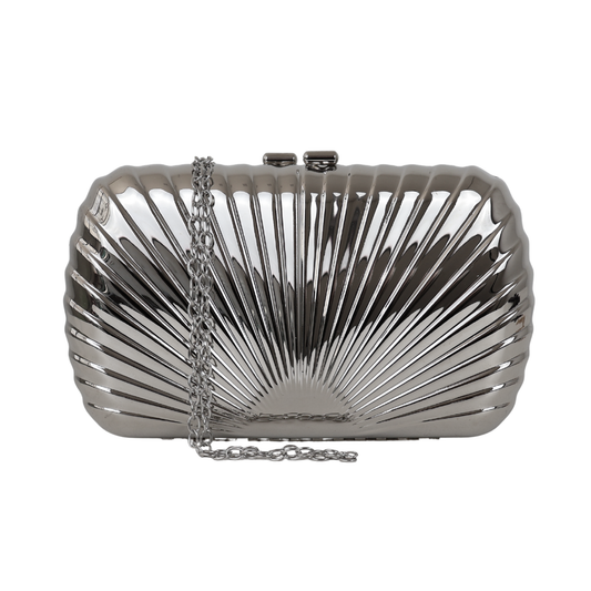 Bolsa de Festa Clutch Prateada Metalizada