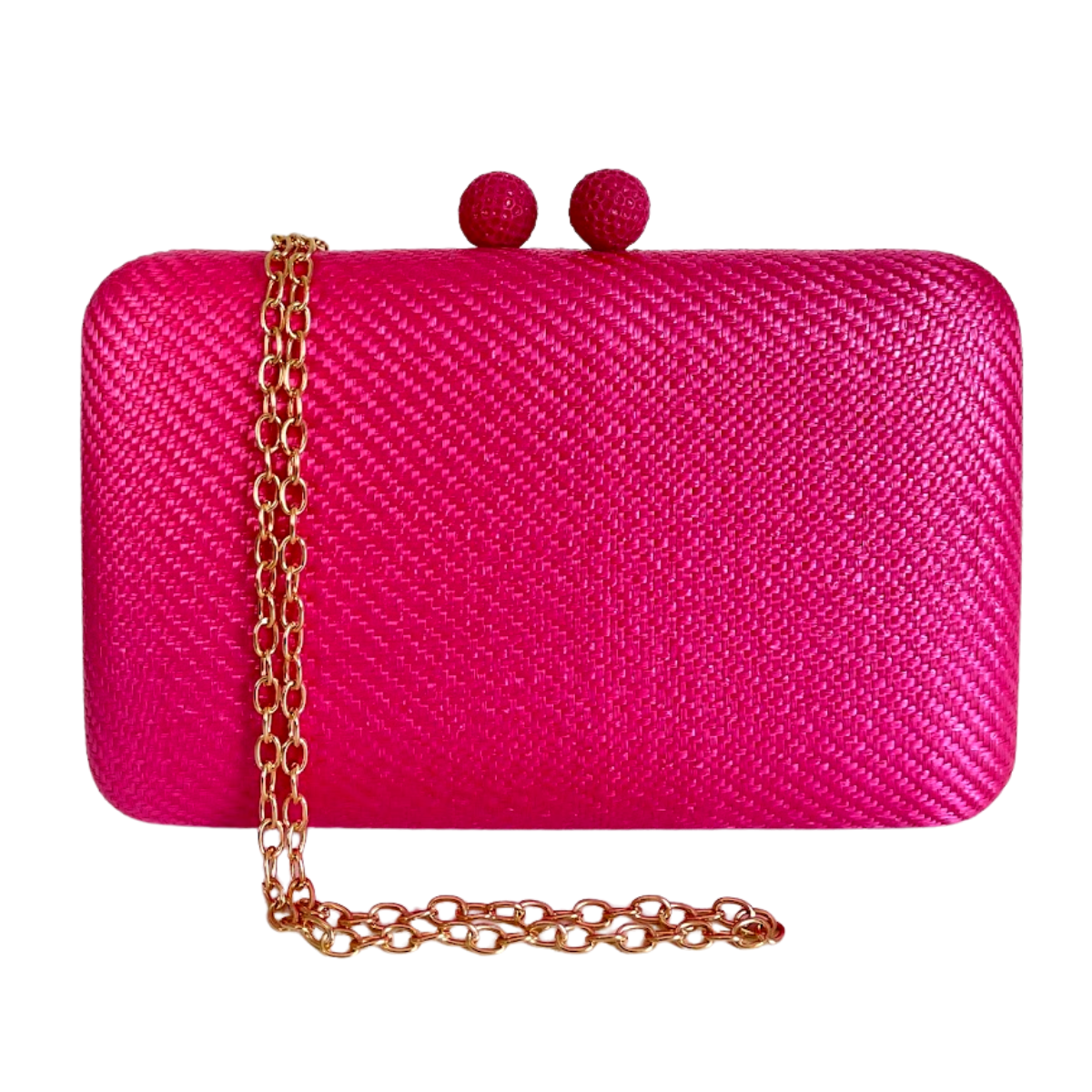 Bolsa de Festa Clutch Palha Rosa