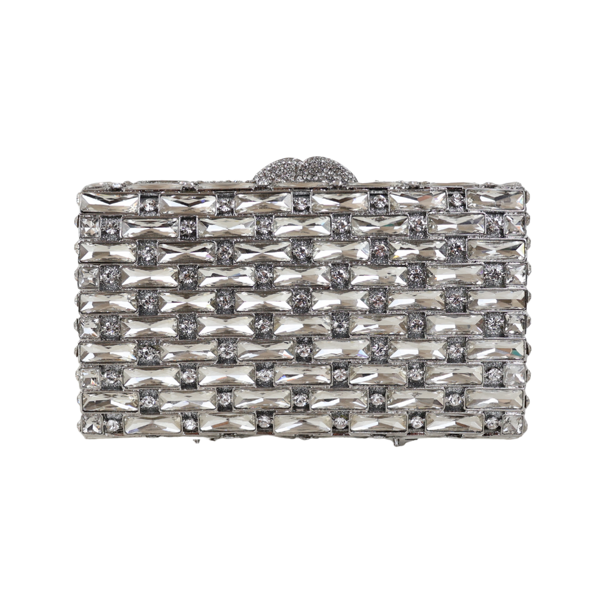 Bolsa Festa Clutch Pedraria Strass Prata