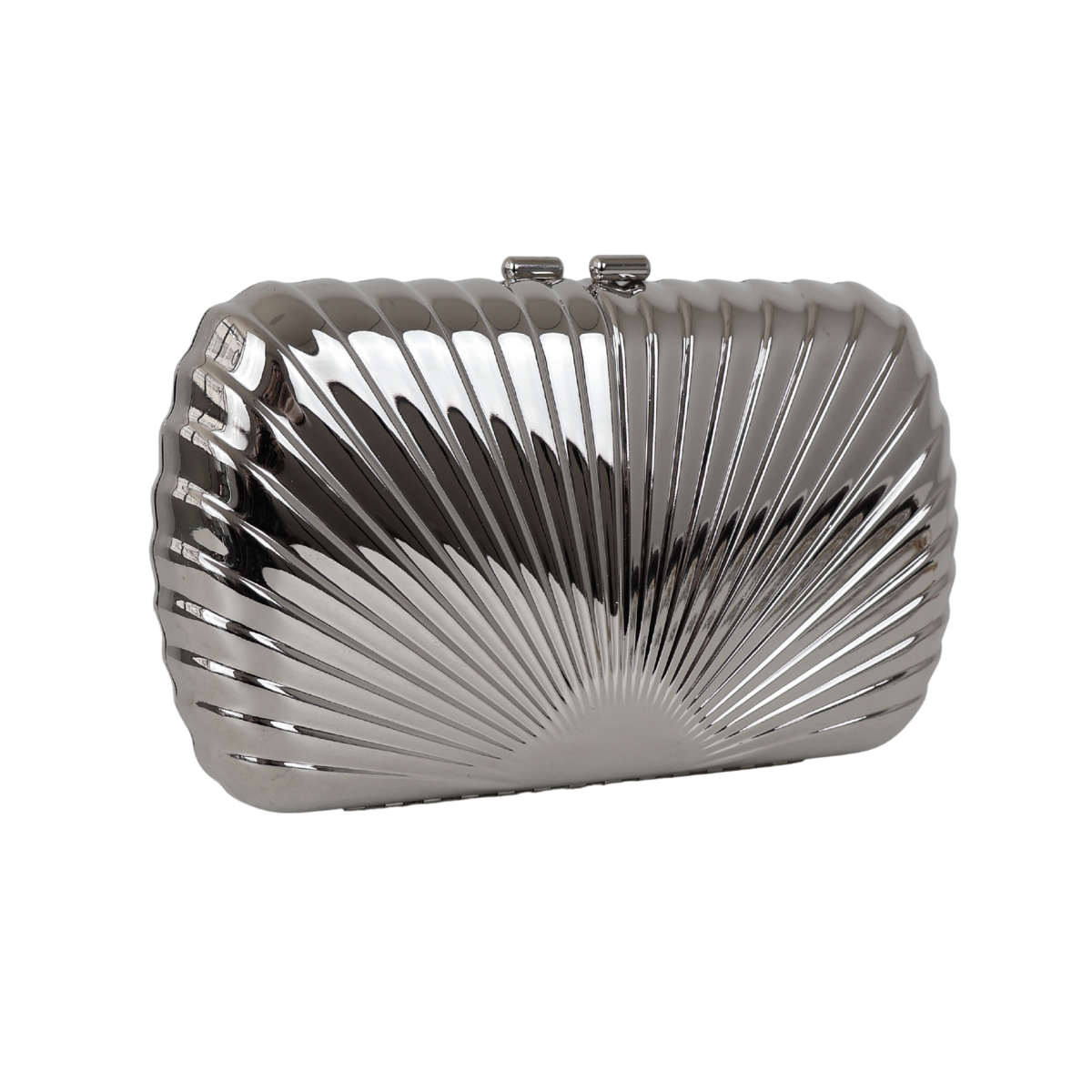 Bolsa de Festa Clutch Prateada Metalizada