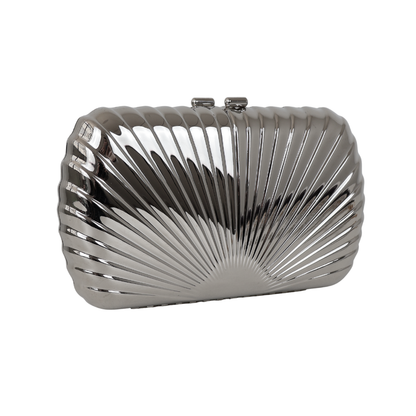 Bolsa de Festa Clutch Prateada Metalizada