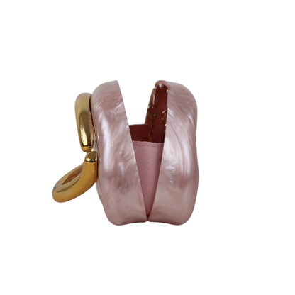 Bolsa de Festa Clutch Acrílico Perolada Rosa