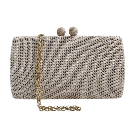 Bolsa Festa Clutch Palha Bege Claro