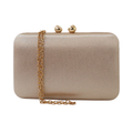 Bolsa Clutch Festa Cetim Dourado Claro