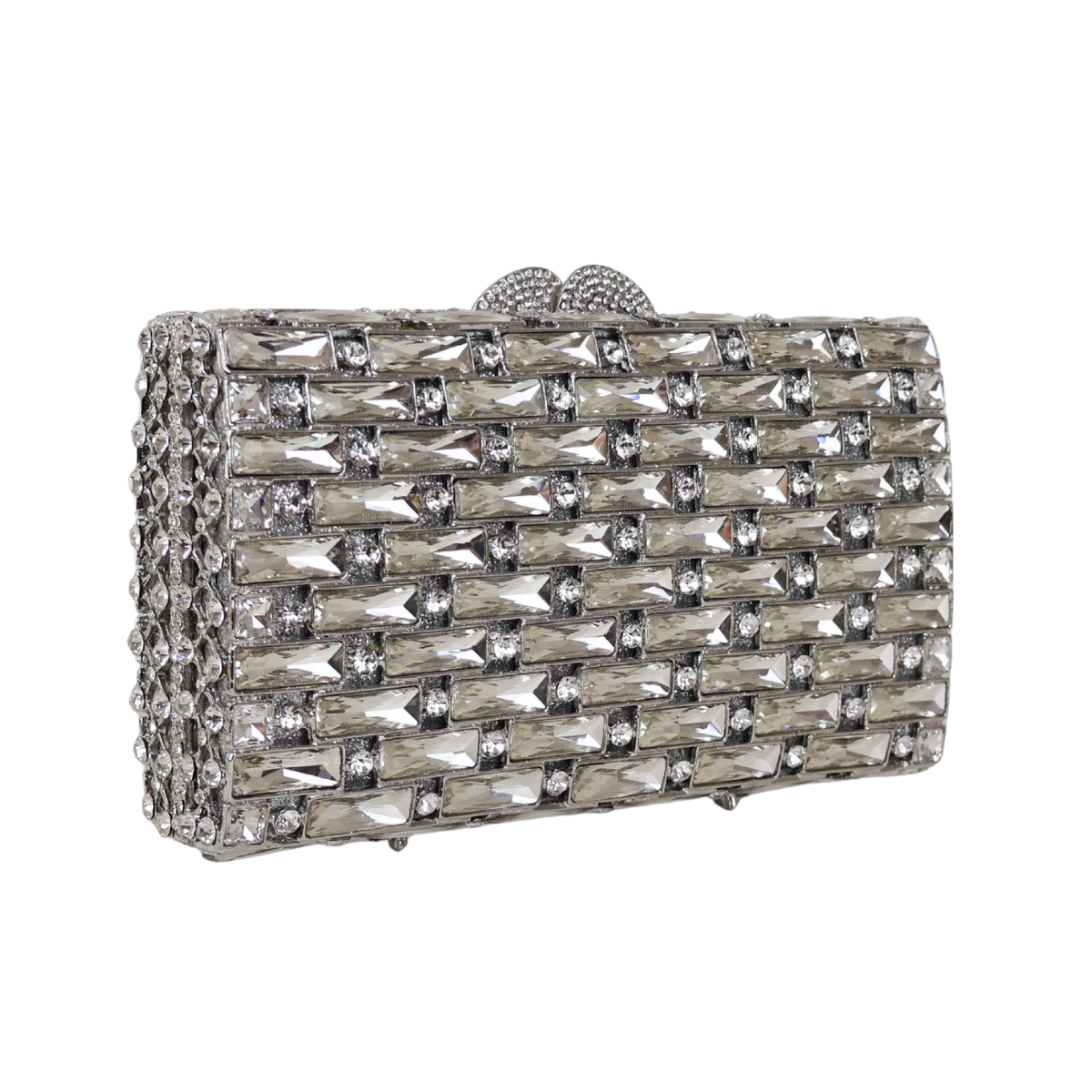 Bolsa Festa Clutch Pedraria Strass Prata