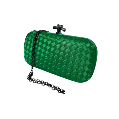 Clutch Tressê Cetim Inspired Pequena Verde