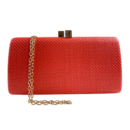 Bolsa de Festa Clutch Palha Laranja