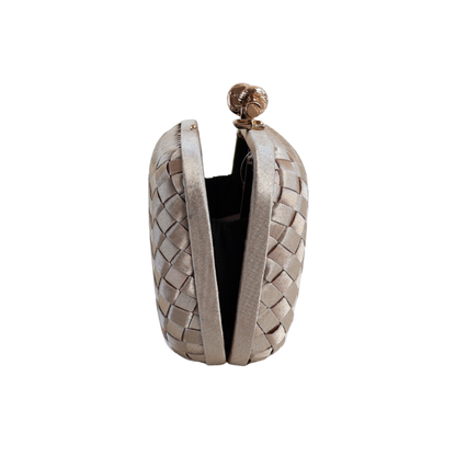 Clutch Tressê Cetim Inspired Pequena Marrom Claro