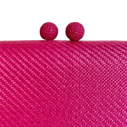 Bolsa de Festa Clutch Palha Rosa