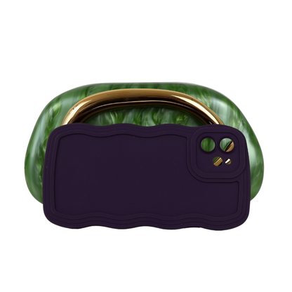 Bolsa de Festa Clutch Acrílico Perolada Verde