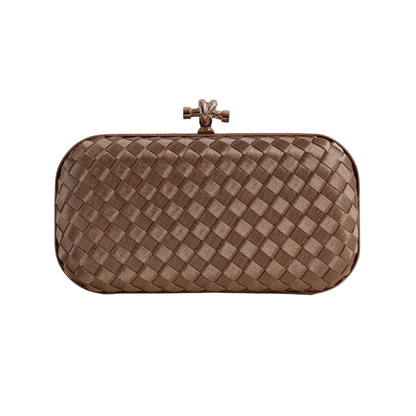 Clutch Tressê Cetim Inspired Pequena Dourado Escuro - ReUse