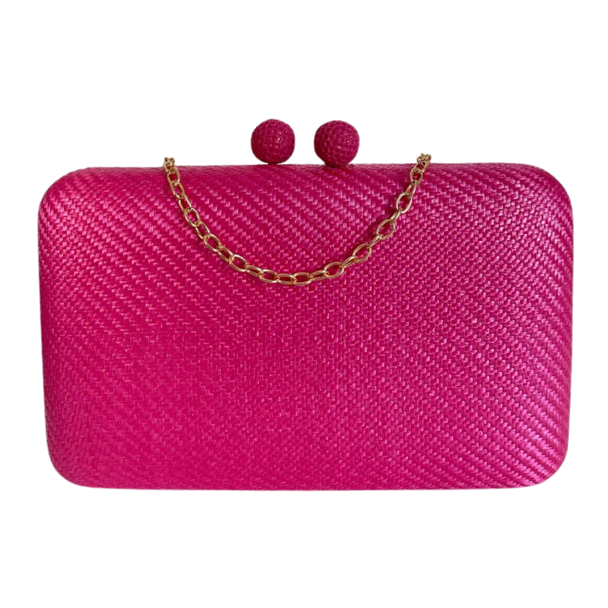 Bolsa de Festa Clutch Palha Rosa