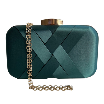 Bolsa de Festa Clutch Cetim Verde