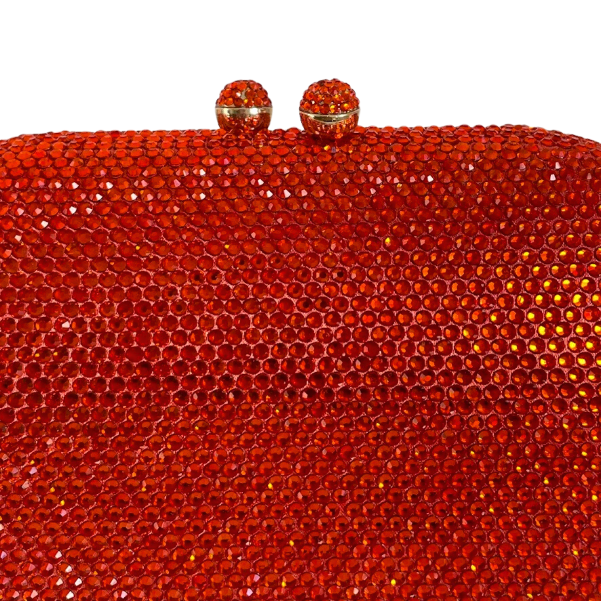 Bolsa Festa Clutch Pedraria Strass Oval Laranja