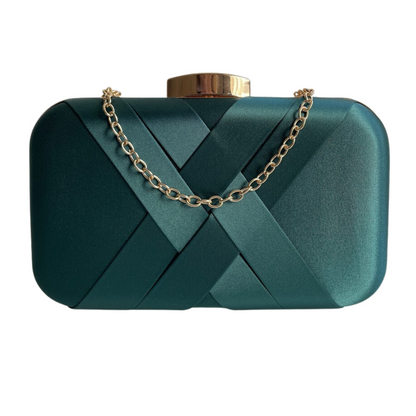 Bolsa de Festa Clutch Cetim Verde