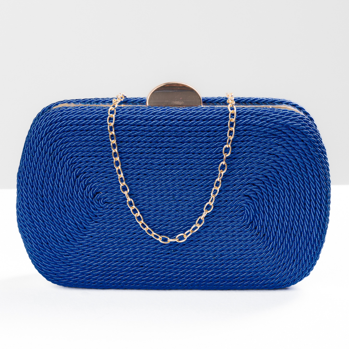 Bolsa de Festa Clutch Corda Trançada Azul Royal